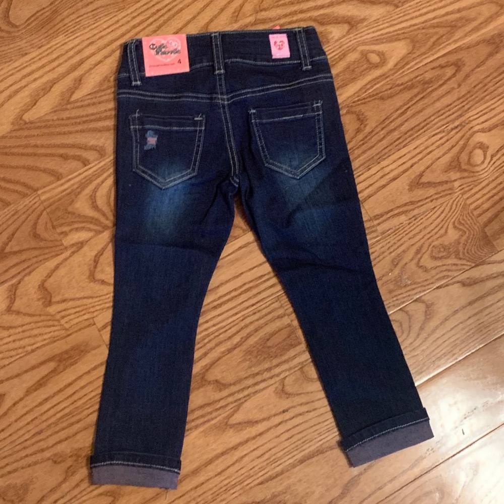 Color Thread Distress Jeans - Picture 4 of 5